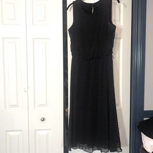 Lined JBS Black Dress with Small White Dots